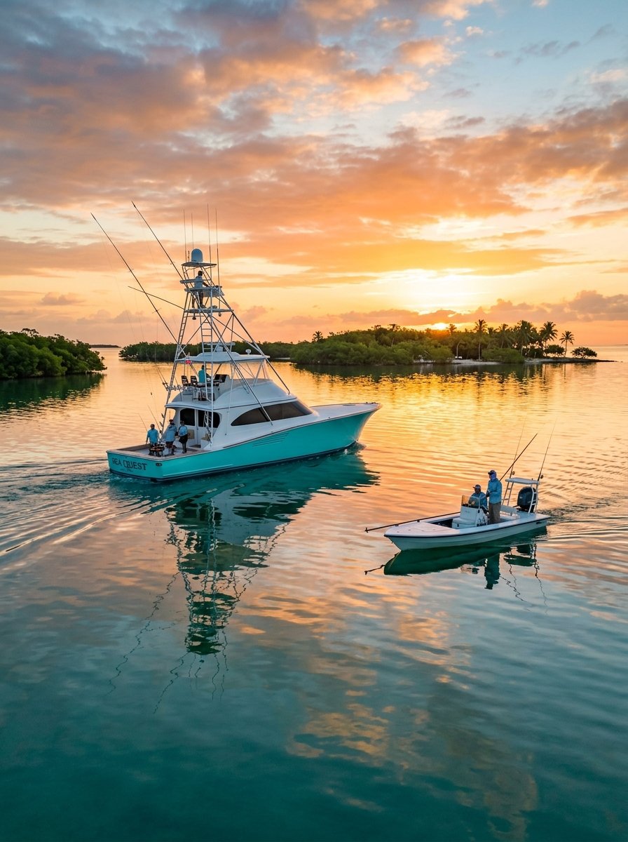 Boating lifestyle on the Florida Keys waters near Islamorada